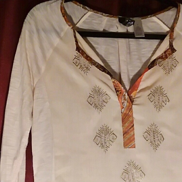 BKE Boutique The Buckle Mixed Media Top  Sz Small - Picture 4 of 5